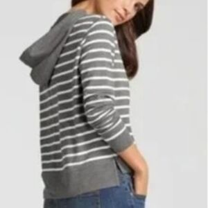 Cabi "Windward" Striped French Terry Hooded Sweatshirt Size M
